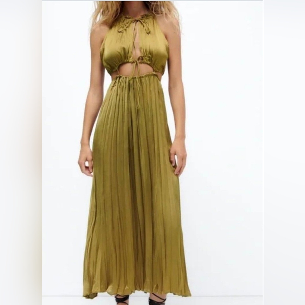 Zara satin maxi dress. ( this dress has less cut outs)